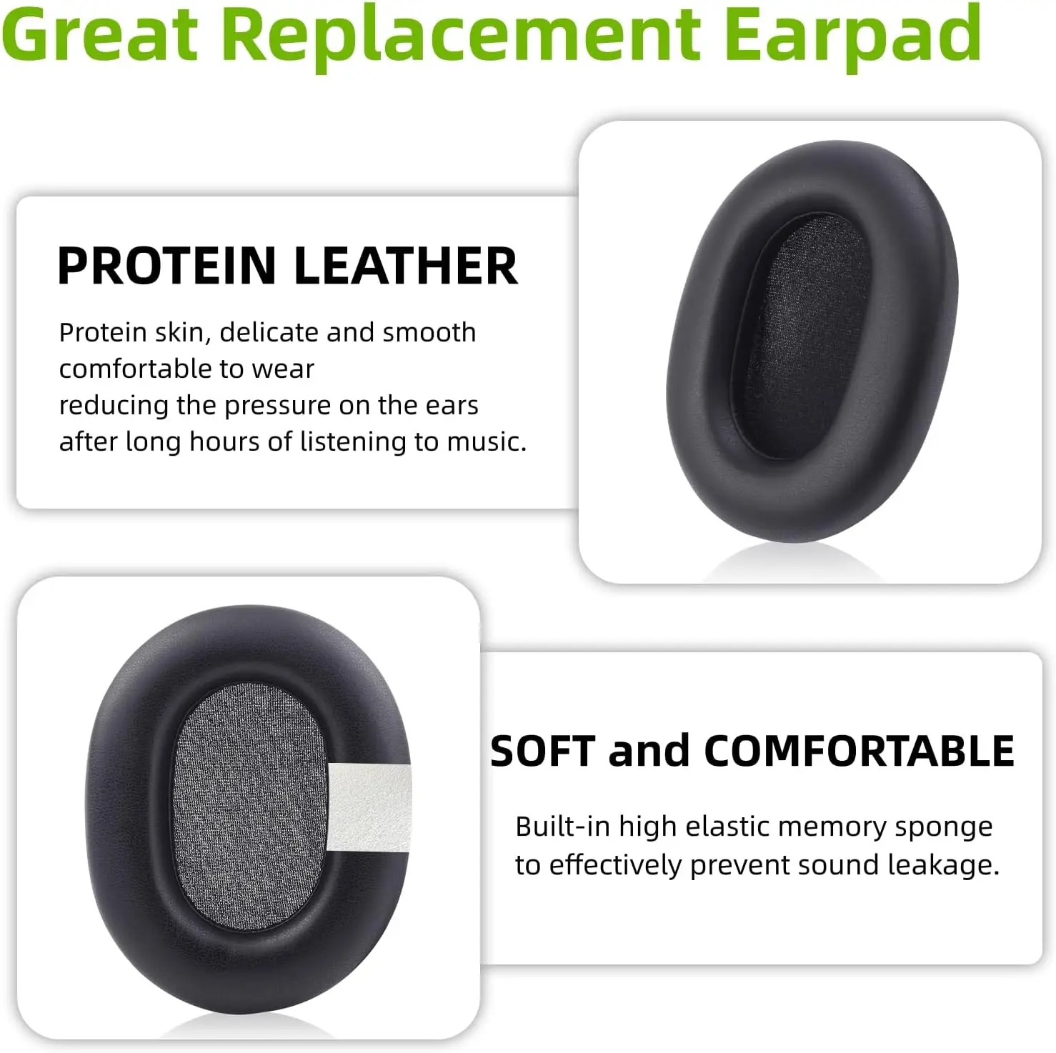 WH-1000XM5  Ear Pad Cushions Replacement Noise Isolation Ear Covers Compatible with Sony WH1000XM5 Wireless Noise Canceling Over