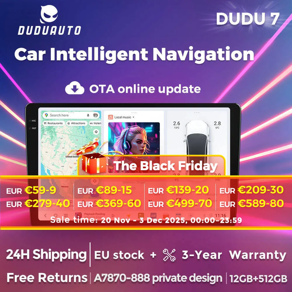 DUDUAUTO أندرويد العالمي Carplay الوسائط المتعددة راديو السيارة واي فاي DSP لولكومز VW مقعد فيات فولفو تويوتا نيسان نظام تحديد المواقع نافي الصوت #1