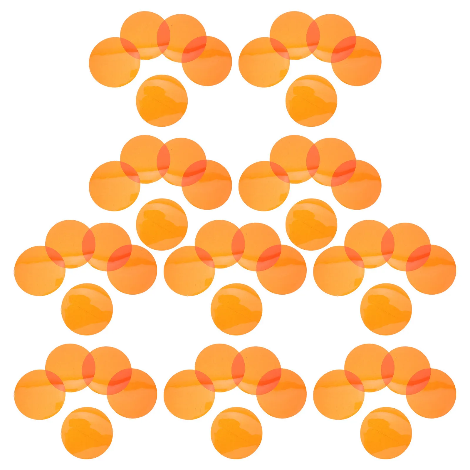50Pcs Transparent Color Overlays 2.8 Inch Orange Correction Gel Sheets for LED Lighting Warm Light Stickers Ambient Mood Filters
