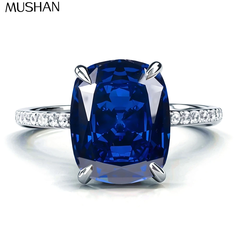 

Ювелирные изделия MuShan: Кольцо из стерлингового серебра 925 пробы с высокоуглеродистым бриллиантом, обручальное, для вечеринок, коктейльное, роскошное, женское, изысканное ювелирное украшение