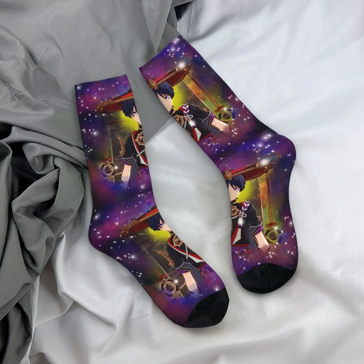 Scaramouche Husbando Genshin Impact Childe Tartaglia Face Meme Socks Male Mens Women Spring Stockings Harajuku