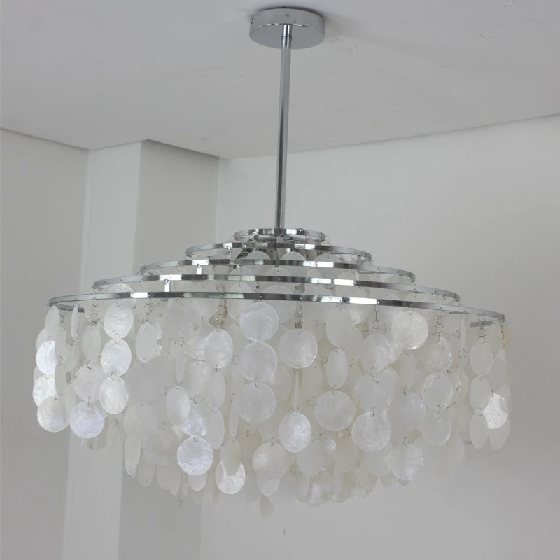 Luxury Shell Chandelier Large Modern Minimalism Ceiling Light Room Interior Bedroom Exhibition Hall