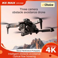 KBDFA 2023 New K6 Max RC Drone Three Camera 4K Professional Four Way Obstacle Avoidance Optical Flow Positioning Dron Toys Gifts