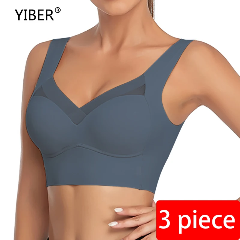 Sutiãs para mulheres sem costura plus size sutiã esportivo suporte superior confortável roupa interior feminina sutiã yoga fitness sono colete bralette