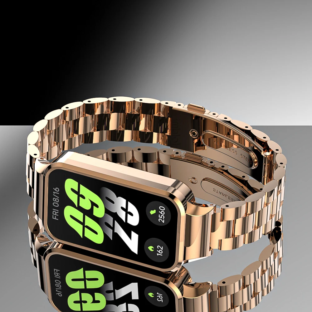 สําหรับ Redmi Smart Band 3 สแตนเลสสตีลสําหรับ Xiaomi Smart Band 9Active สายคล้องโลหะสําหรับ redmi band 3 ฝาครอบ