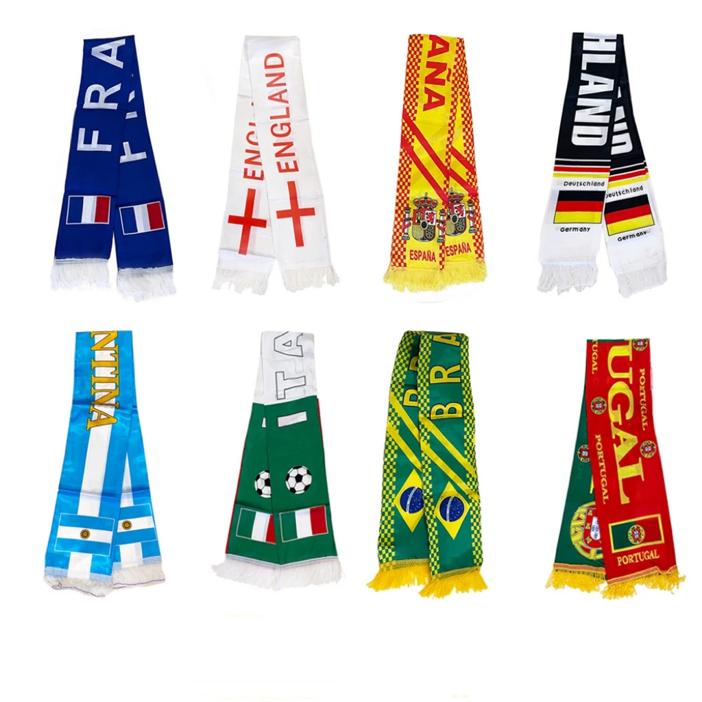 14x130cm France Spain Italy Flag scarf Euro Fan scarf World Cup scarf Sports holiday decoration