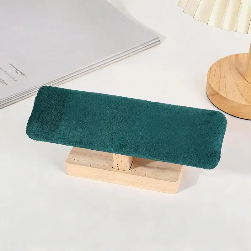 1 Stück T-förmiger Schmuckständer mit Holzsockel, PU-Leder, Samt, zur Aufbewahrung von Armbändern, Uhren, Haarbändern – Detail 9