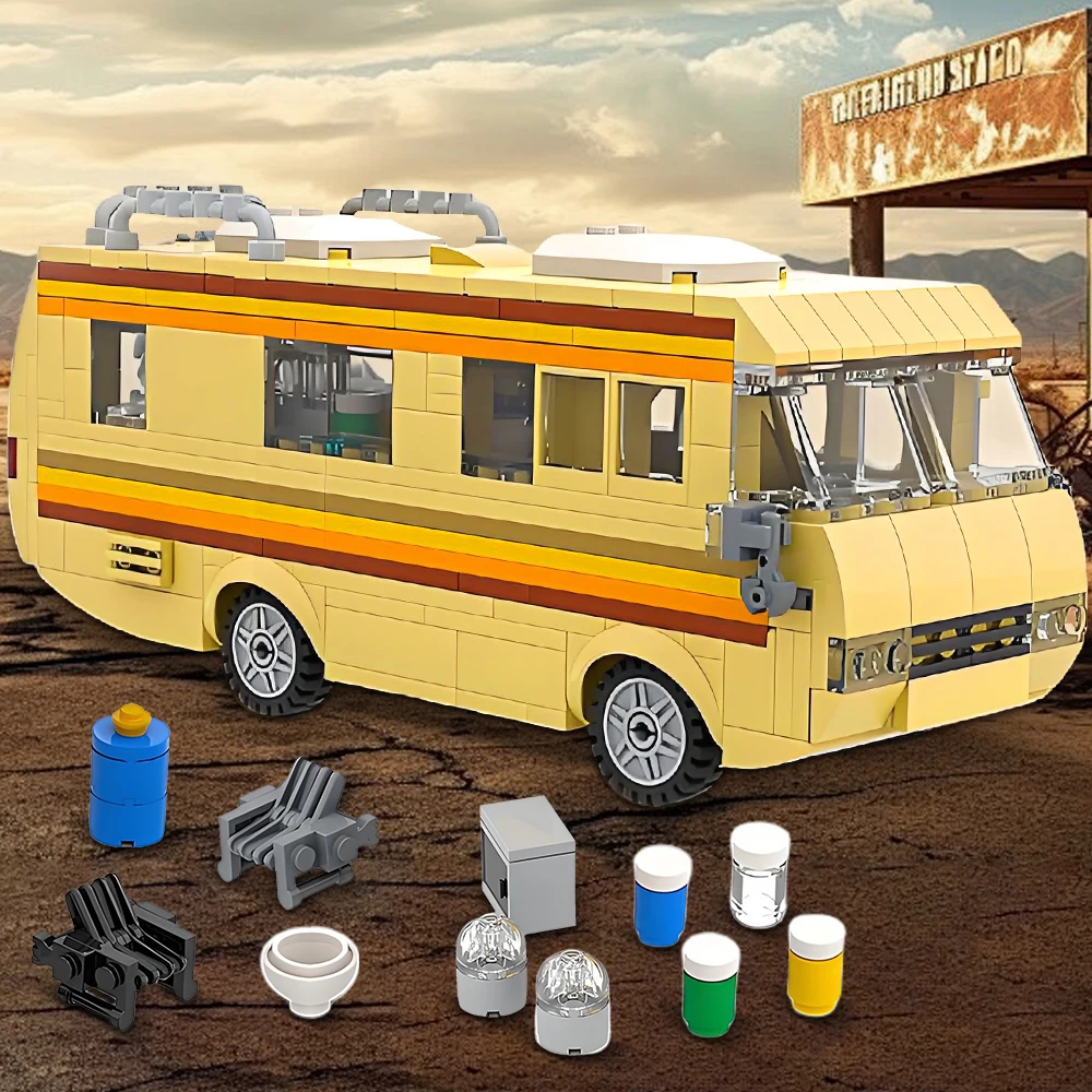 

Набор строительных блоков «Во все тяжкие» Walter White RV — Pinkman Science Lab MOC, образовательный подарок на день рождения для детей