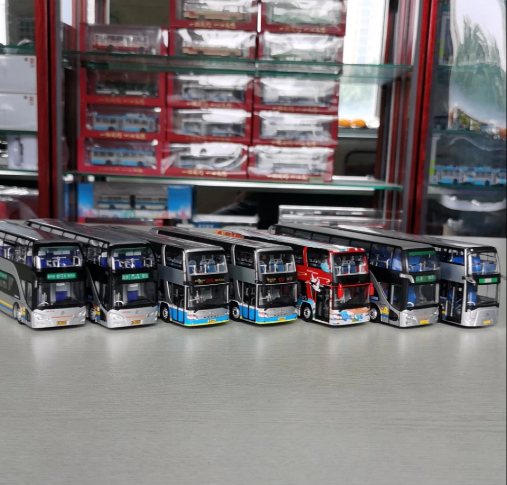 Diecast 1:64 Scale Beijing Public Transport Yaxing Double-decker Car Model Collectible Toy Gift Souvenir Display Ornament