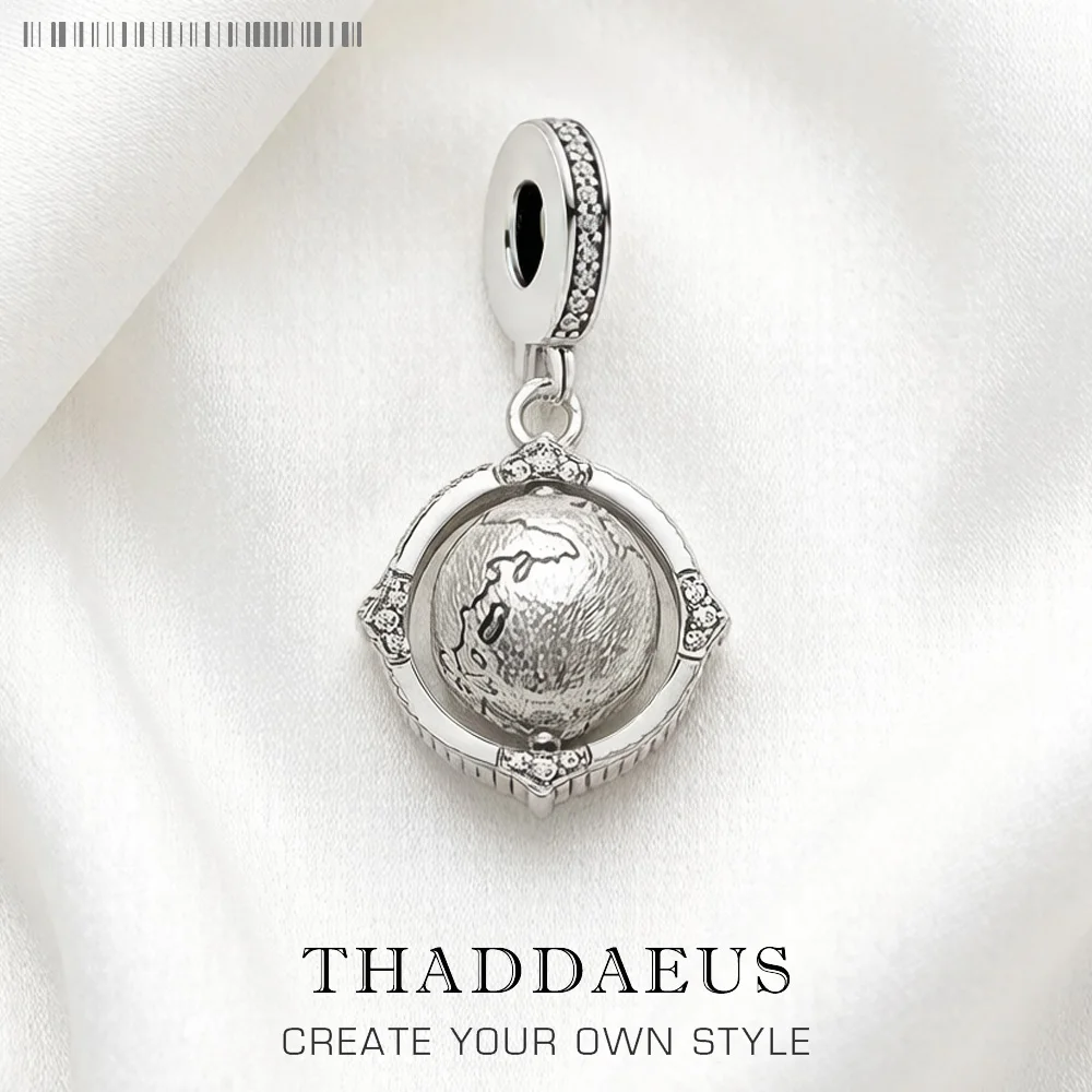 Charm Pendant Vintage Globe,Fashion Jewelry For Women Men Winter World of Rebels 925 Sterling Silver New Gift