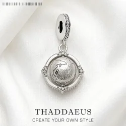 Charm Pendant Vintage Globe,Fashion Jewelry For Women Men Winter World of Rebels 925 Sterling Silver New Gift