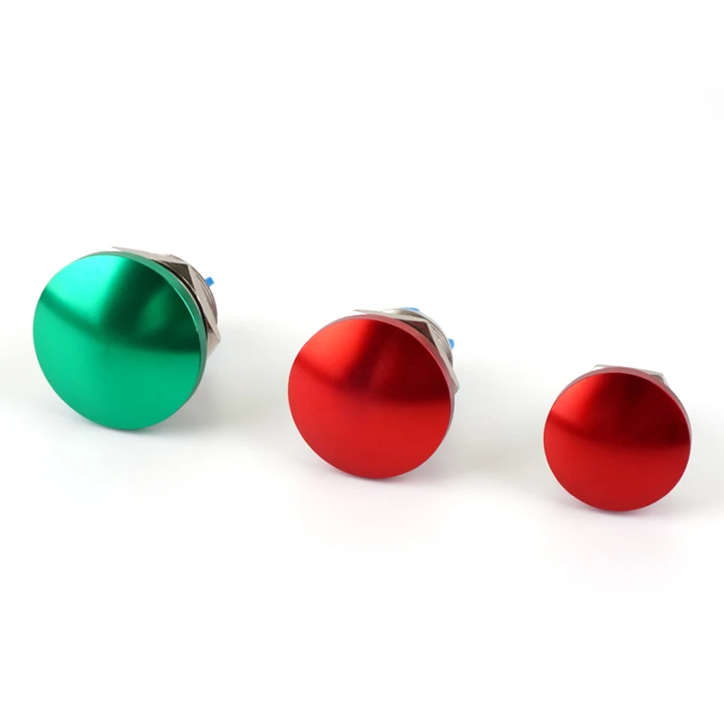 16mm19mm22mm Testa a fungo Interruttore a pulsante in metallo Tunnel Auto-Reset 1 Pulsante impermeabile con piede a vite normalmente aperto