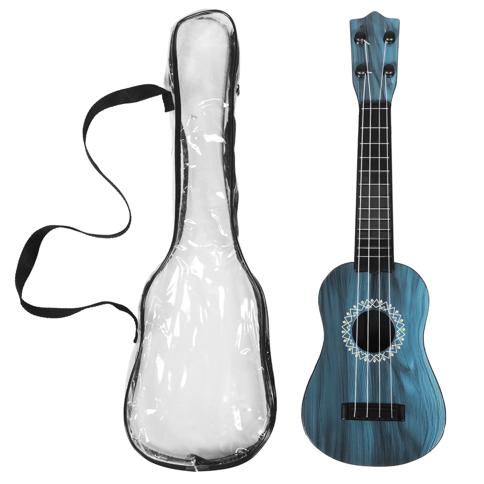 

1Set Wood Grain Round Hole Ukulele Realistic Design Musical Instrument for Kids Toddlers Beginner Guitar Mini Ukulele