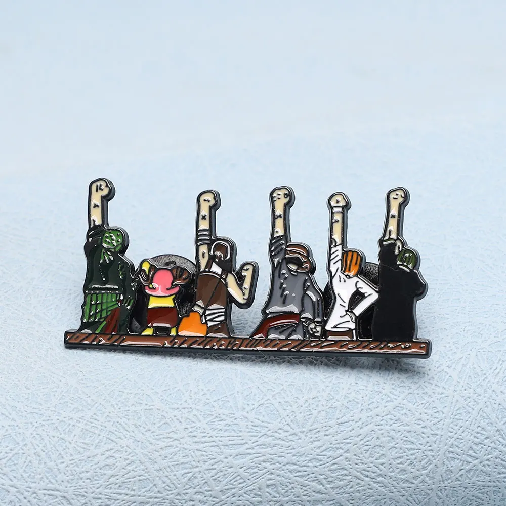 4pcs/set Anime Peripherals Straw Hat Pirates Ship Metal Brooches D Luffy Lapel Badge Pins Backpack Cosplay Accessories For Fans