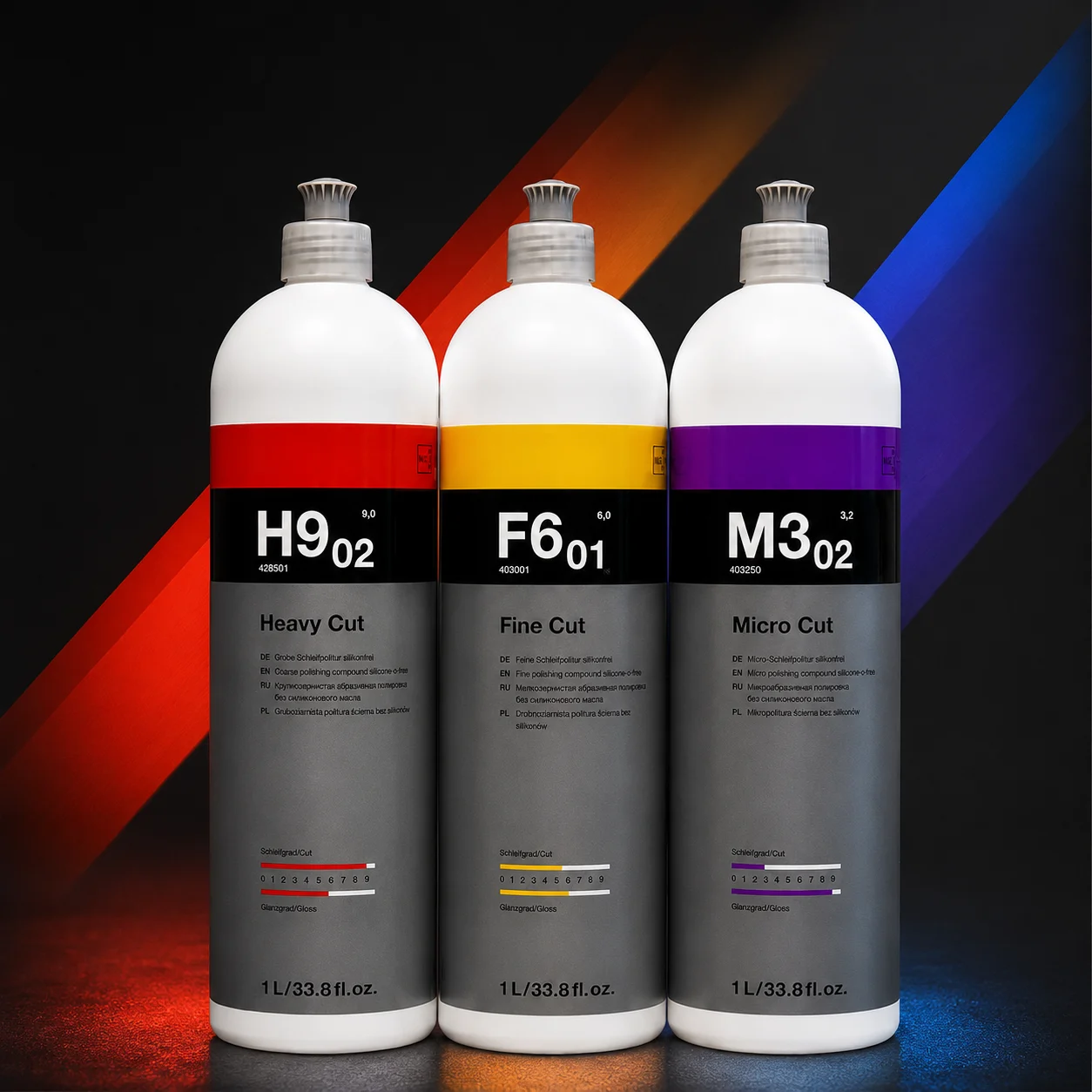 CAR  Compound Polish Combo 1Liter | Heavy Fine Micro Cut | 3 Bottles