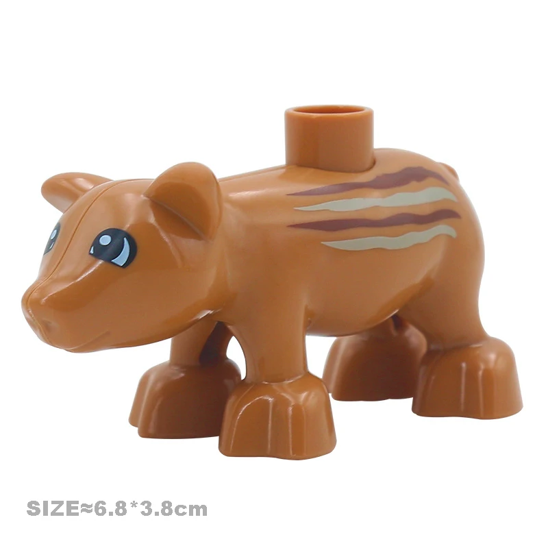 Blocos de construção de tamanho grande para crianças, gato, cachorro, porco, coelho, acessórios de modelo, tijolos compatíveis, Farm Animals Set, montar brinquedos educativos