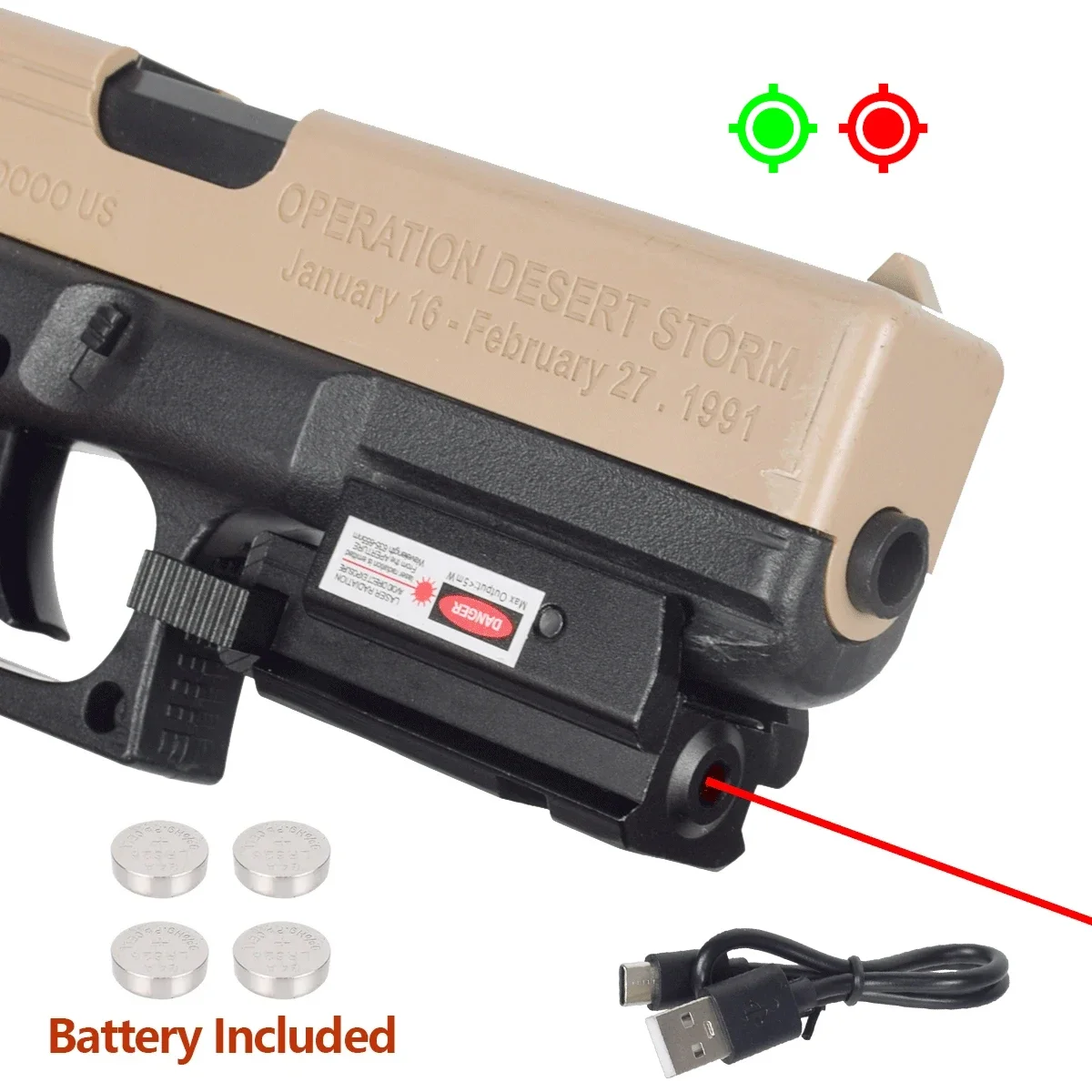 Tactical Green Red Dot Laser Sight Pointer Airsoft Pistol 11mm/20mm Picatinny/Weaver Rail Hunting Shooting Sighter Glock17 19 22