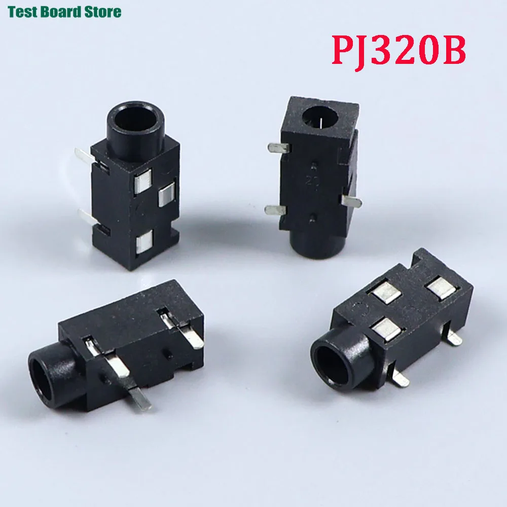 

10PCS Earphone Socket 3.5MM Audio Socket PJ-320 3Pin SMD Belt Column 3.5 Headset Female Seat PJ320B