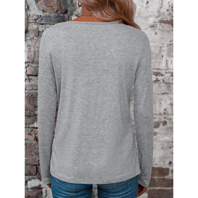 Loose for Fit Womens Solid Color Long Sleeve T Shirt For Cross Tie Front for Vacation Holiday Beach and Yoga Activities