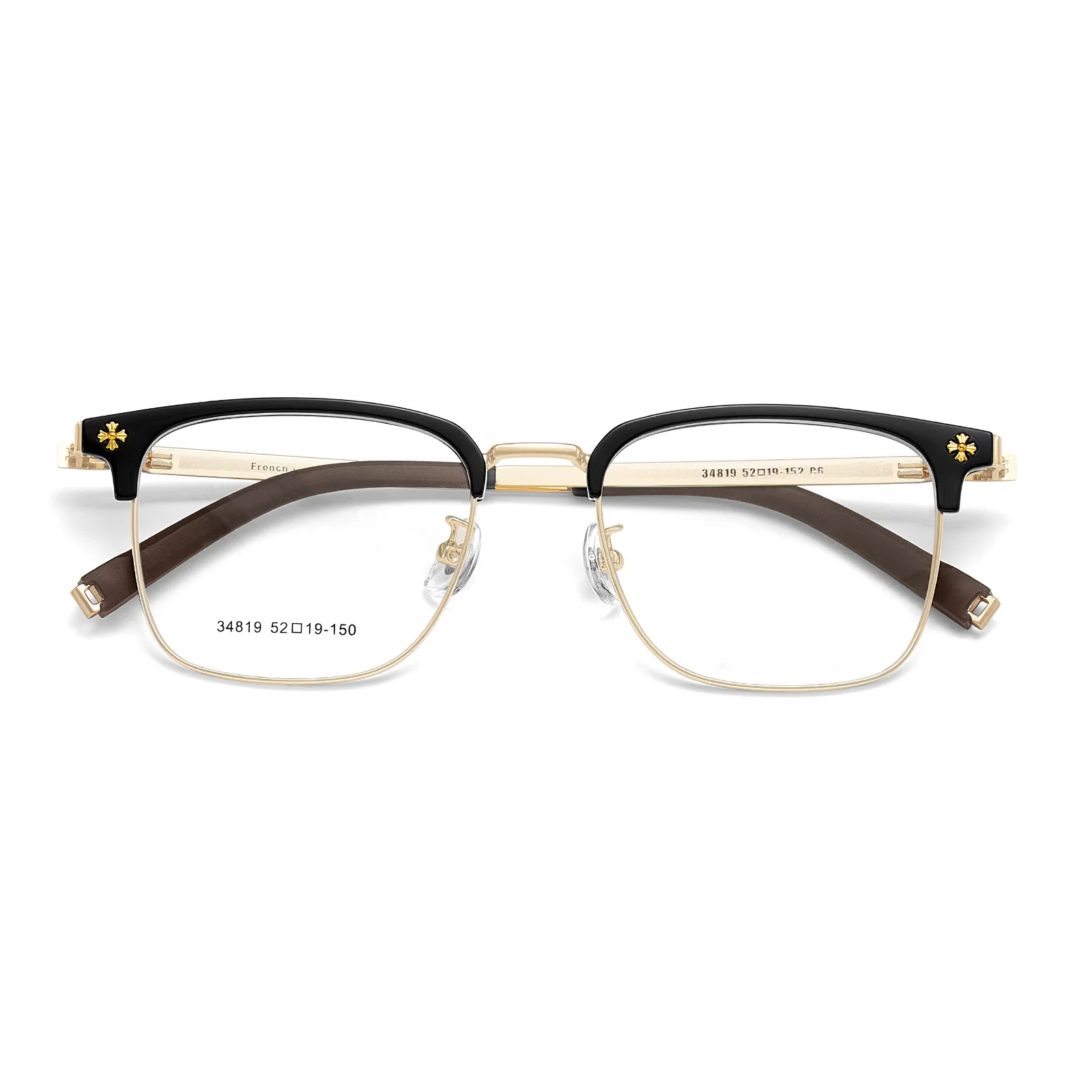 Men's Business Optical Prescription Eyeglasses Alloy Screwless Design High Quality Frames Custom Lenses for Women 34819