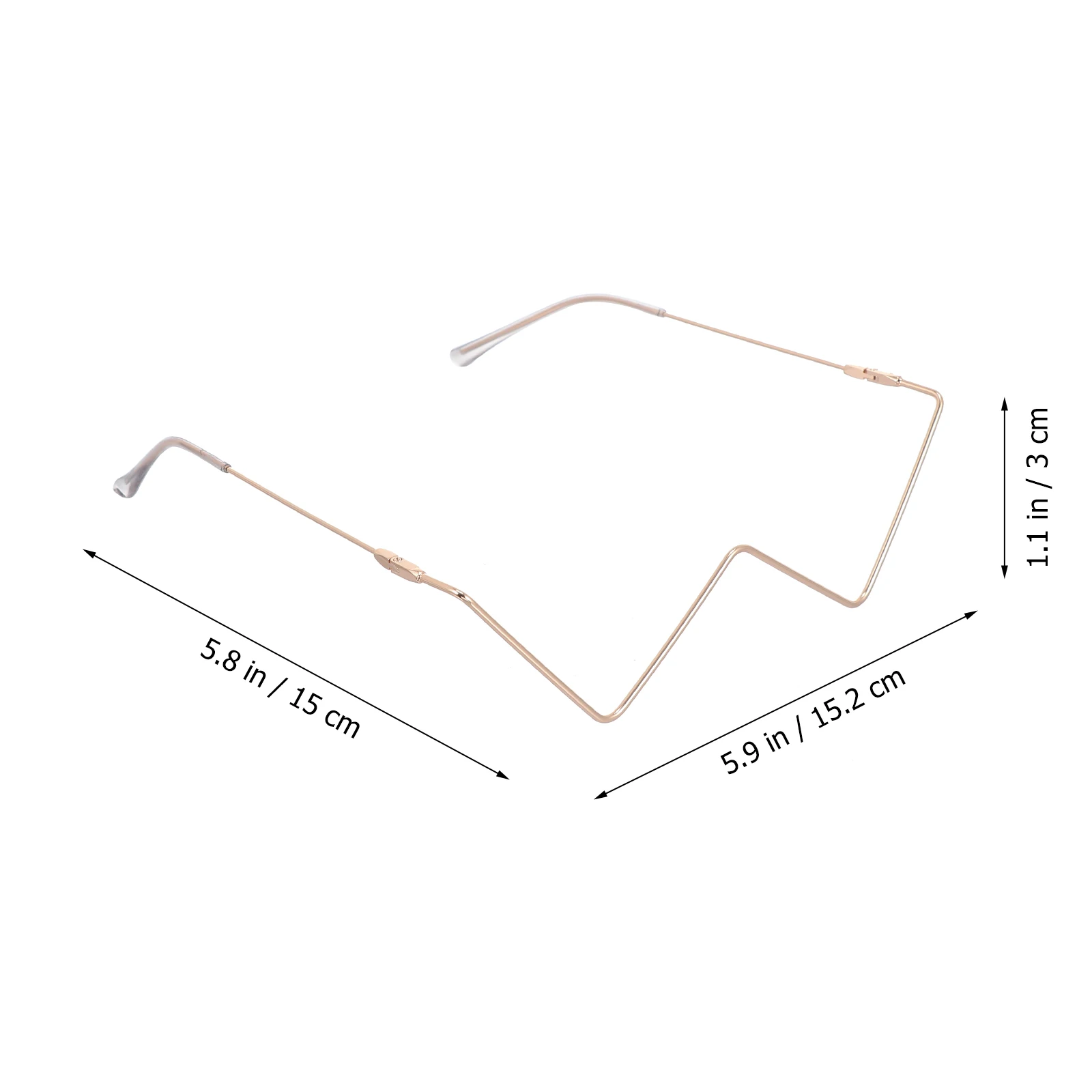 

Metal Decorative Frames Eyewear Without Lenses Lightweight Durable Stylish Novelty Semi Rimless Glasses Women Men Party