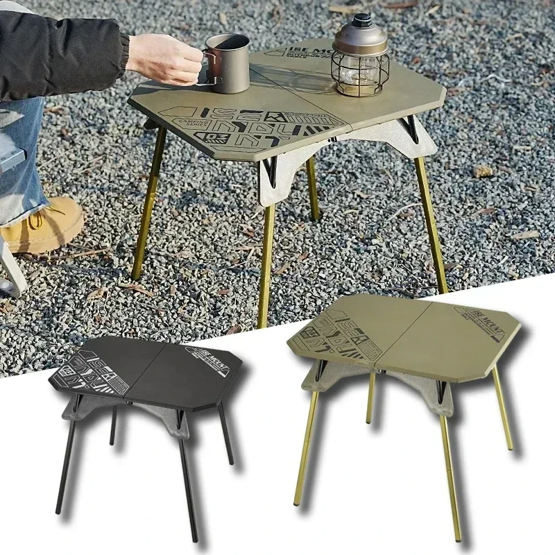 

Portable Camping Table Outdoor Folding ABS Tabletop and Aluminum Stand Picnic Table Lift Table Two Heights with Storage Bags