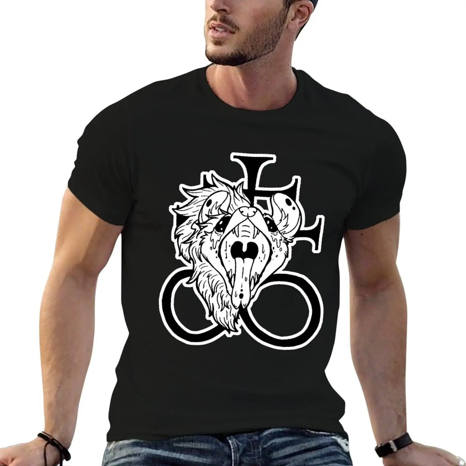 

Leviathan Cross Satanic Furry Gothic Possum T-Shirt oversized Short sleeve tee mens cotton t shirts