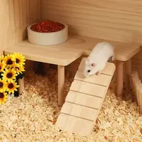 Hamster Wooden Ladder Platform Jumping Board Climbing Toy for Small Pets Mice Cage Accessories Playground