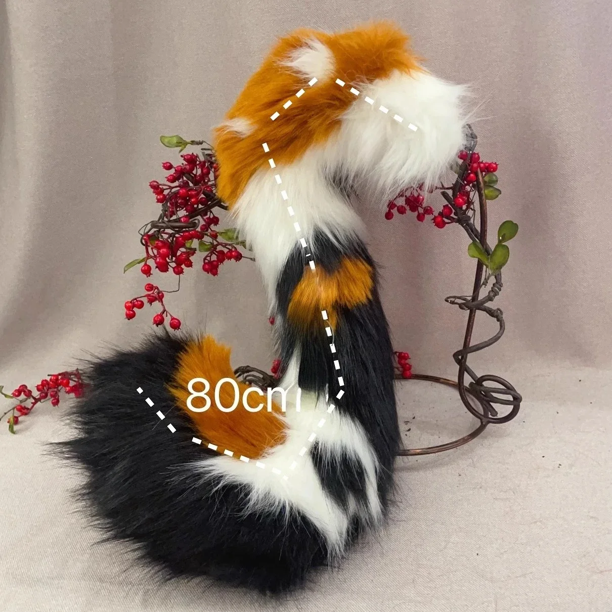 New Hand Made Ear and Tail Animal Claw Three Flowered Cat Cosplay Halloween Props Hair Hoop Animation Clothing DIY Accessories 2