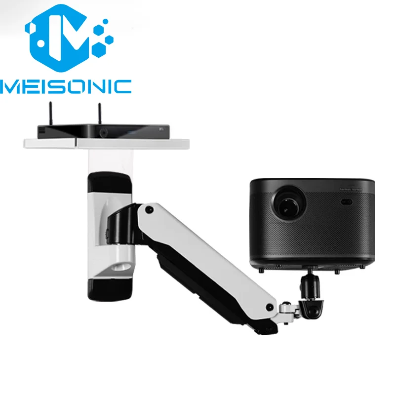 PR07AYT-T Aluminum Projector Arm Universal Retractable Wall Mount Projector Gas Spring Mount