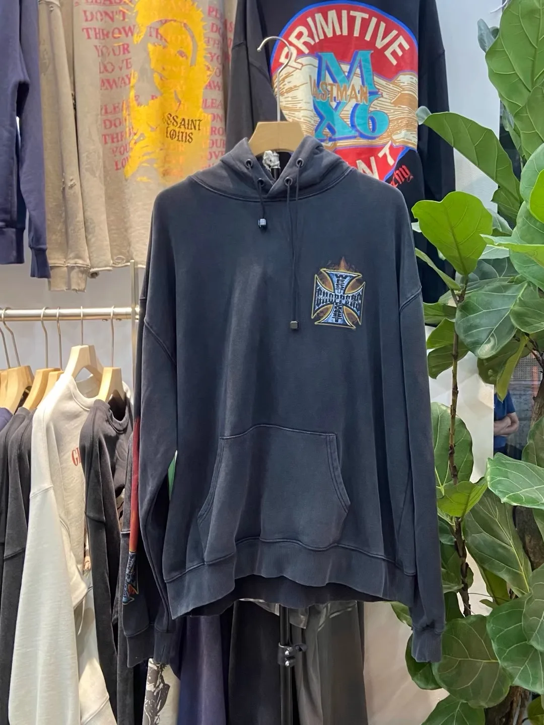 

Толстовка с капюшоном и перекрестным принтом в стиле ретро, мужская повседневная удобная хлопковая длинная футболка с капюшоном для пар