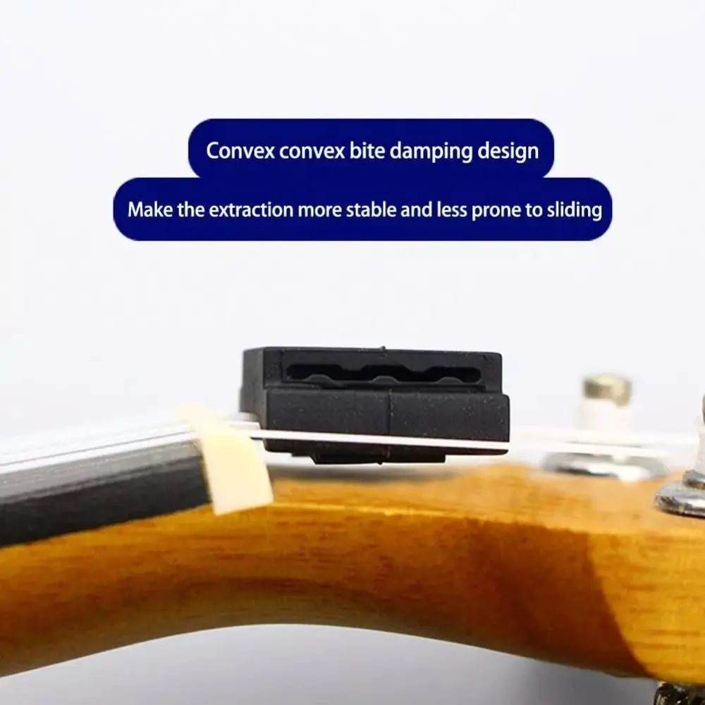 Soporte para púas de guitarra de goma negra, bajo, ukelele, antideslizante, arreglo en cabezal, canciones populares, accesorios para guitarra eléctrica, 1/5 Uds.