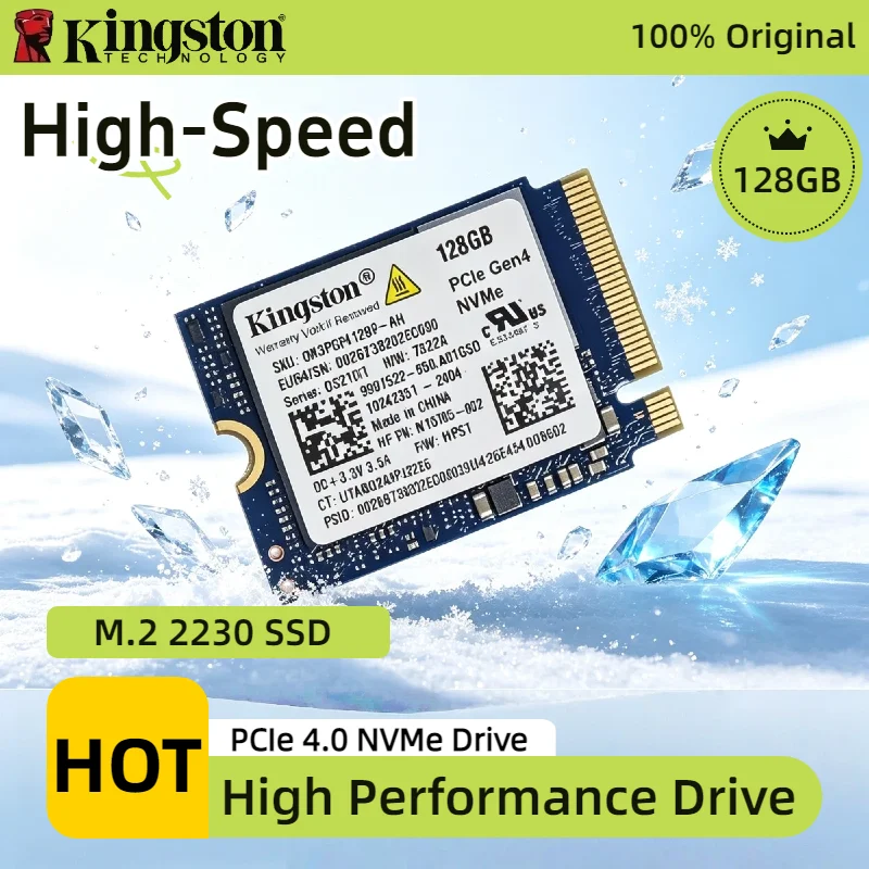SSD Kingston OEM 128GB M.2 2230 NVMe PCIe 4.0 Unidade de Armazenamento Interna de Alto Desempenho Pro Max