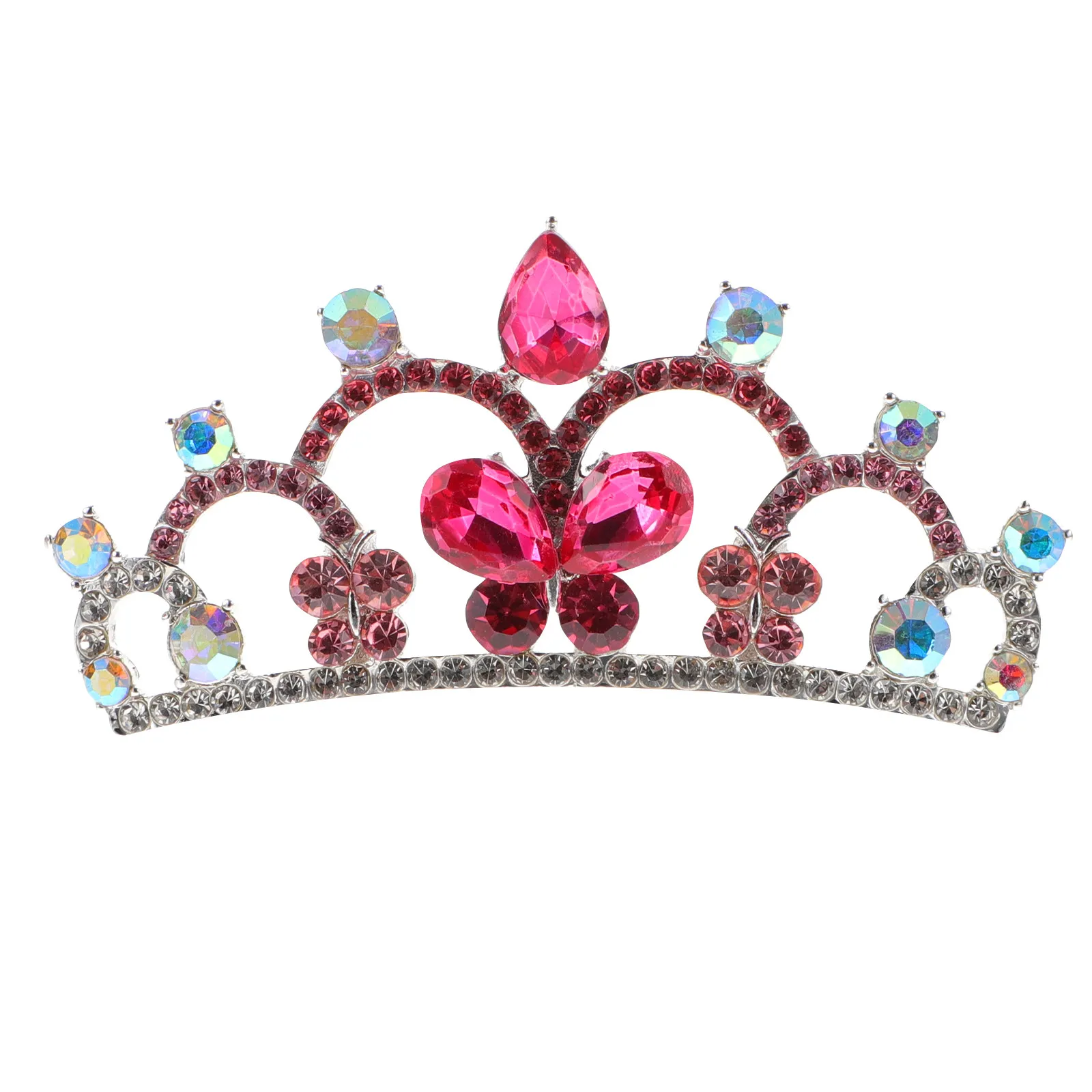 

Little Rhinestone Tiara Comb Crown Hair Accessory Premium Alloy Lightweight Comfortable Birthday Party Performance