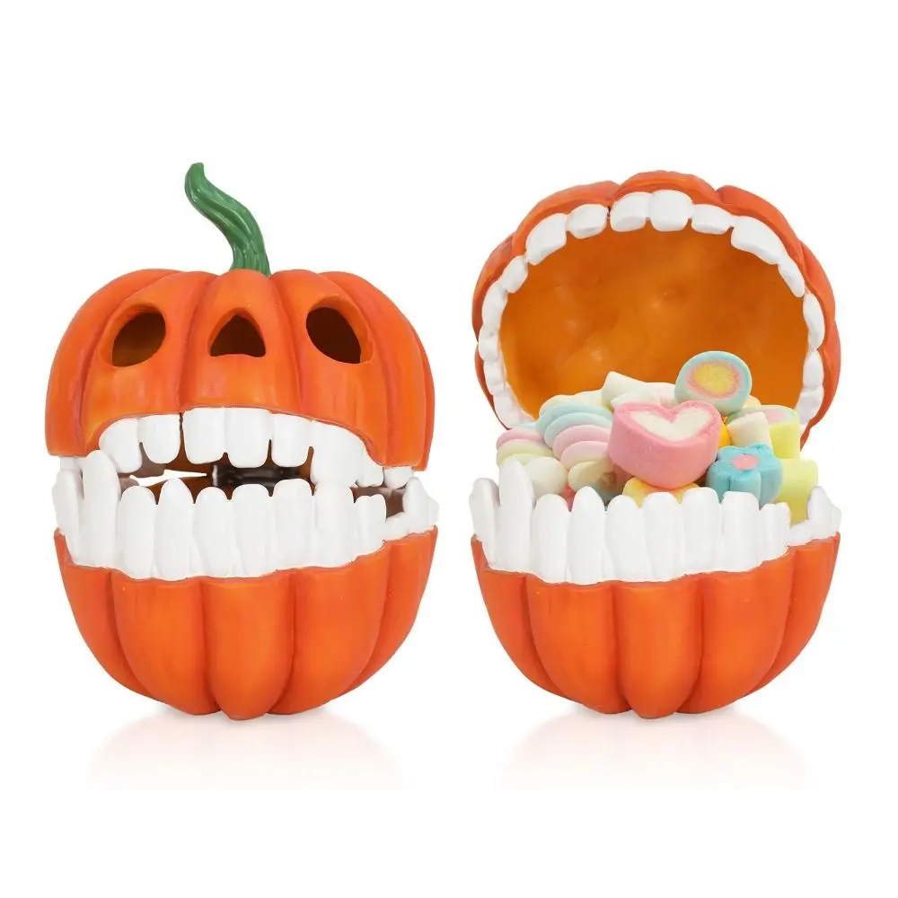 Resin Halloween Pumpkin Storage Box Halloween Decor Decorative Bowl Pumpkin Candy Box Storage Festive Trick Or Treat Boxes