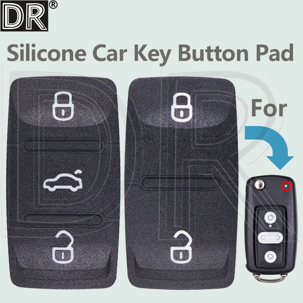 DR Car Key Button Pad Cover For VW Volkswagen Polo Golf EOS Passat Jetta Beetle Tiguan Bora Cabrio Caddy CC Lavida Skoda Seat