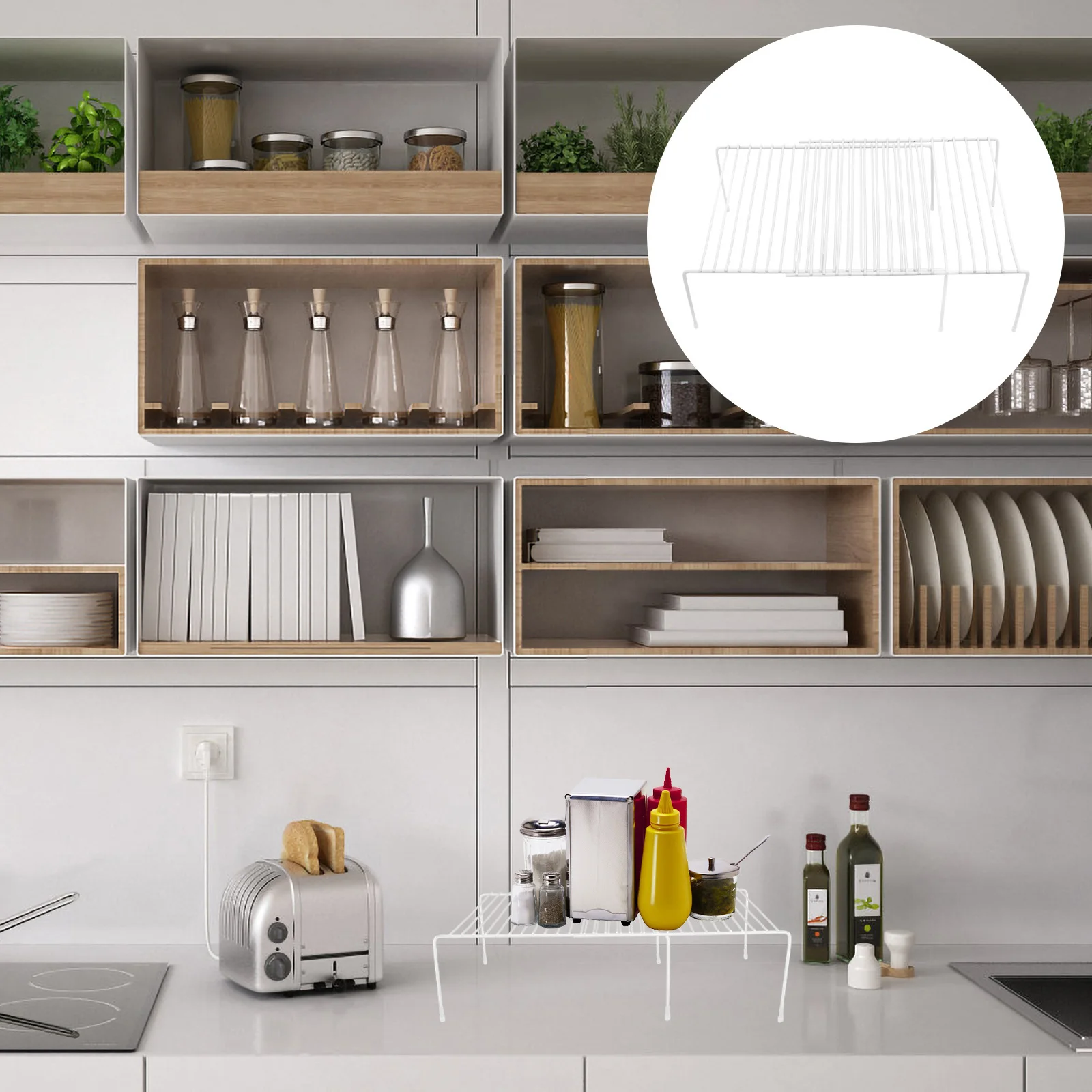 

Household Retractable Kitchen Spice Rack Iron Seasoning Shelf Multi-Function Cabinet Organizer Desktop Storage Rack
