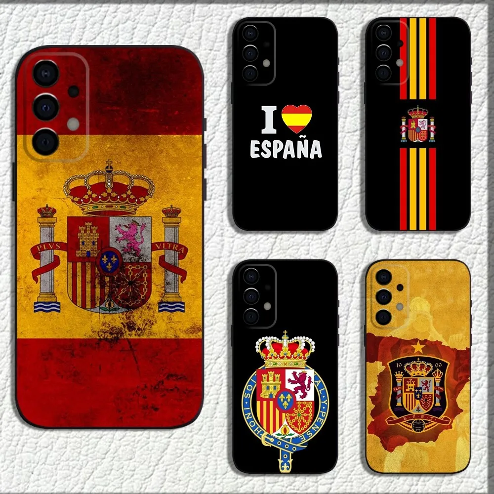 

Чехол для телефона с флагом Королевства Испании для Samsung Galaxy A13, A21s, A22, A31, A32, A52, A53, A71, A80, A91, мягкий черный корпус