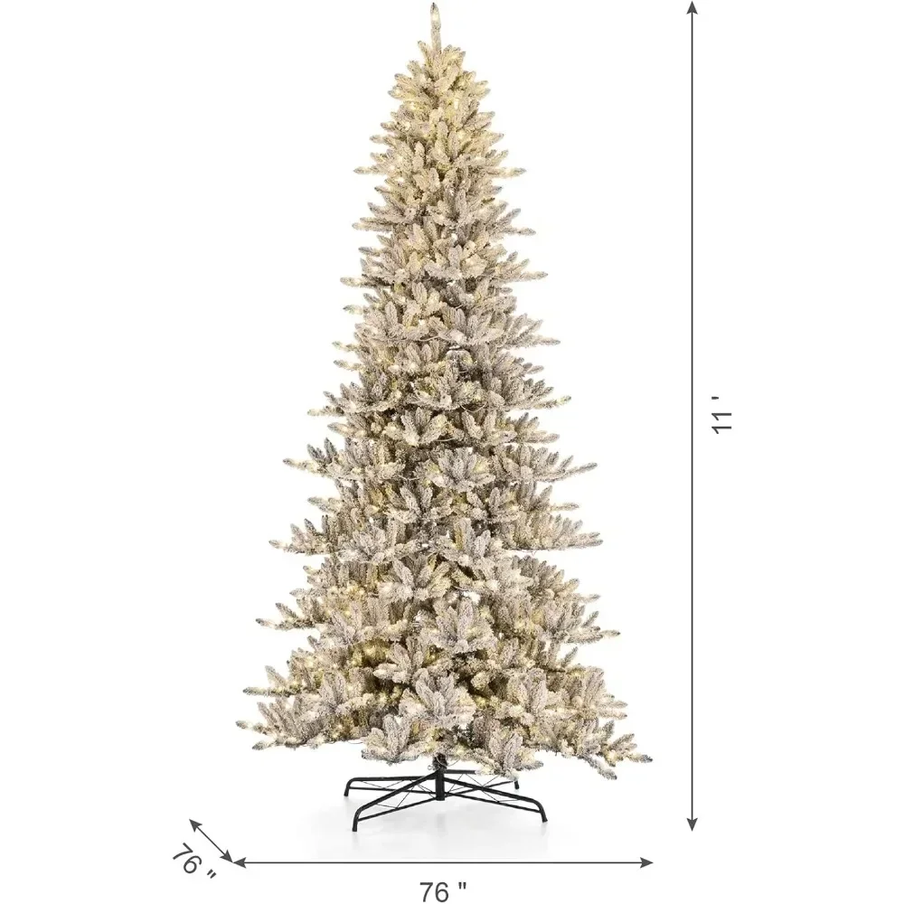 11ftFir Artificial Christmas Tree, with 950 Warm White Lights,for Home, Office, Party Decoration,Hinged Holiday Xmas Tree