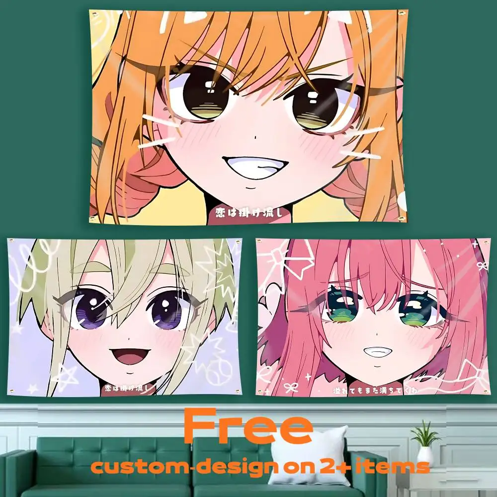 The 100 Girlfriends Anime Birthday greeting Flag Tapestry Banner for Bedroom Living Room Outdoor Camping Custom Supported