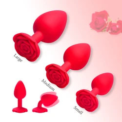 Soft Silicone Anal Plugs Rose Sex Toys for Woman Female Ana Buttplugs Annal Butplug Analplug Sexy Kit Adult Goods Tooys Man Gay