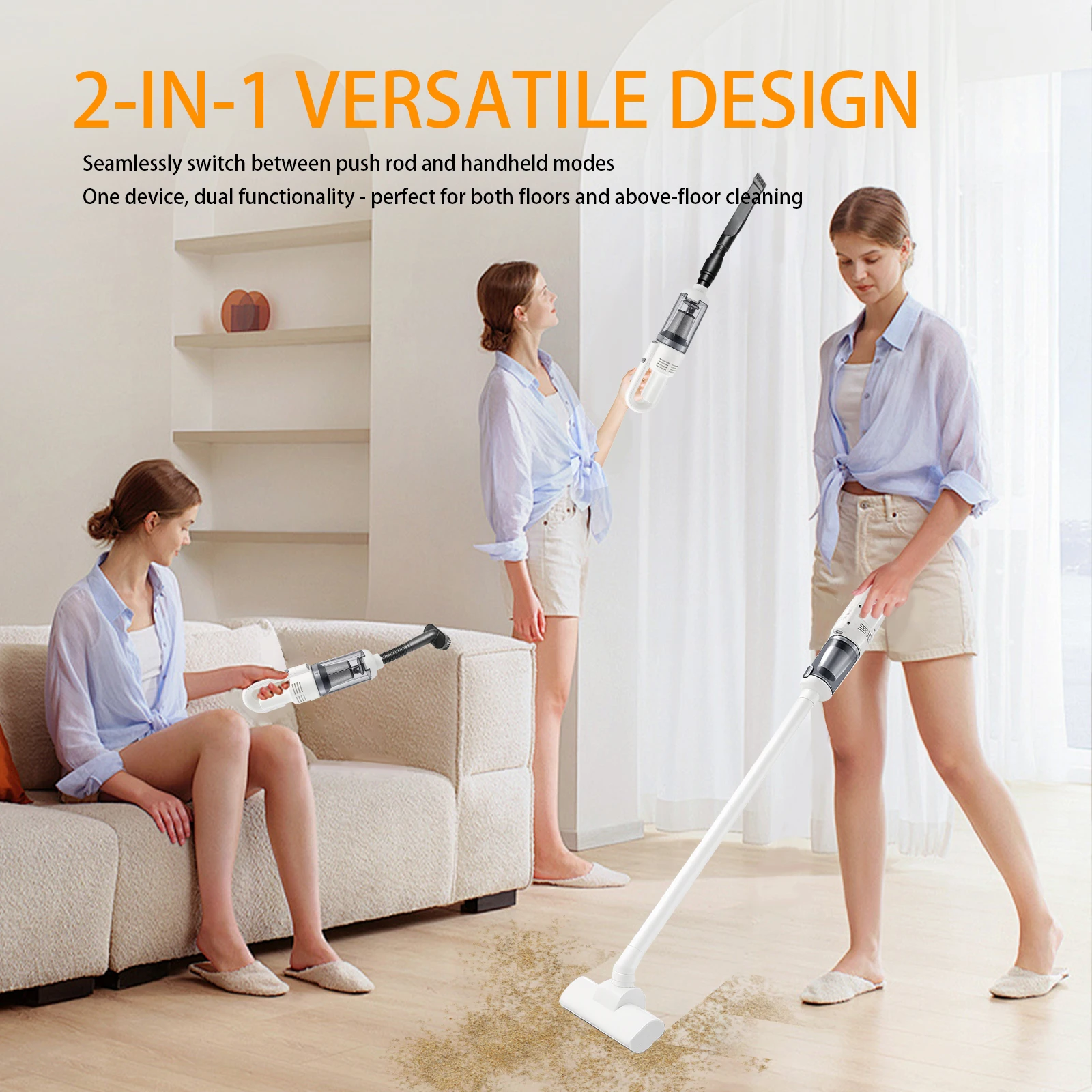 Multifunction Home-appliance 6500Pa Cleaning Machine Powerful Wireless Car Vacuum Cleaner Metal Strainer Portable Handheld