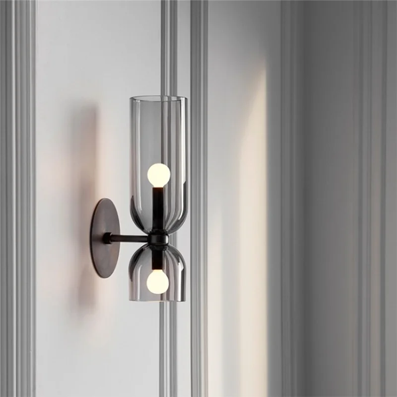 

M12K-Postmodern Nordic Light Luxury Glass Wall Lamp-Bedroom Bedside& Living Room Dining Room Corridor Staircase Use