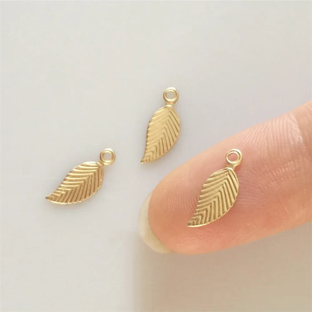 

10pcs 14K Gold Filled Small Tree Leaf Charms for Nature Bracelet Necklace 1/20 14K