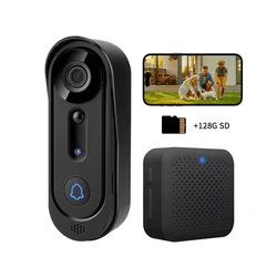 Smart Home Security Doorbell with WiFi Connection and Two-Way Audio Communication Outdoor Wireless WiFi Doorbell