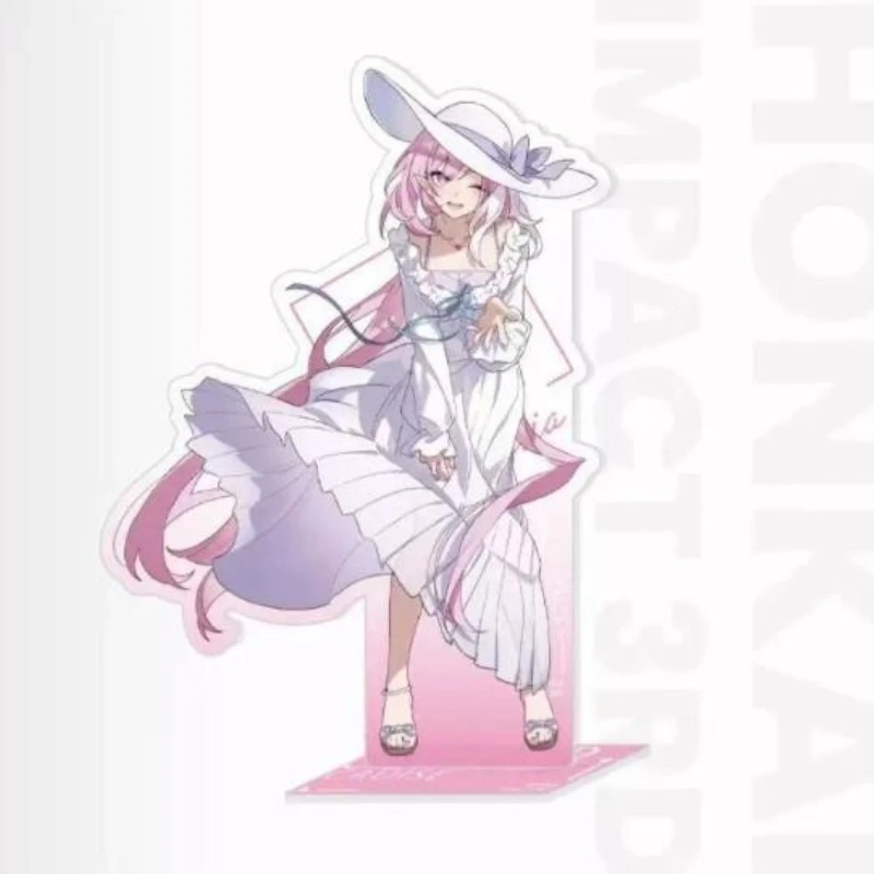10cm Game Honkai Impact 3 Peripheral Leisure Summer Series Elysia Acrylic Standing Tabletop Decoration Brooch Badge Pin Gift