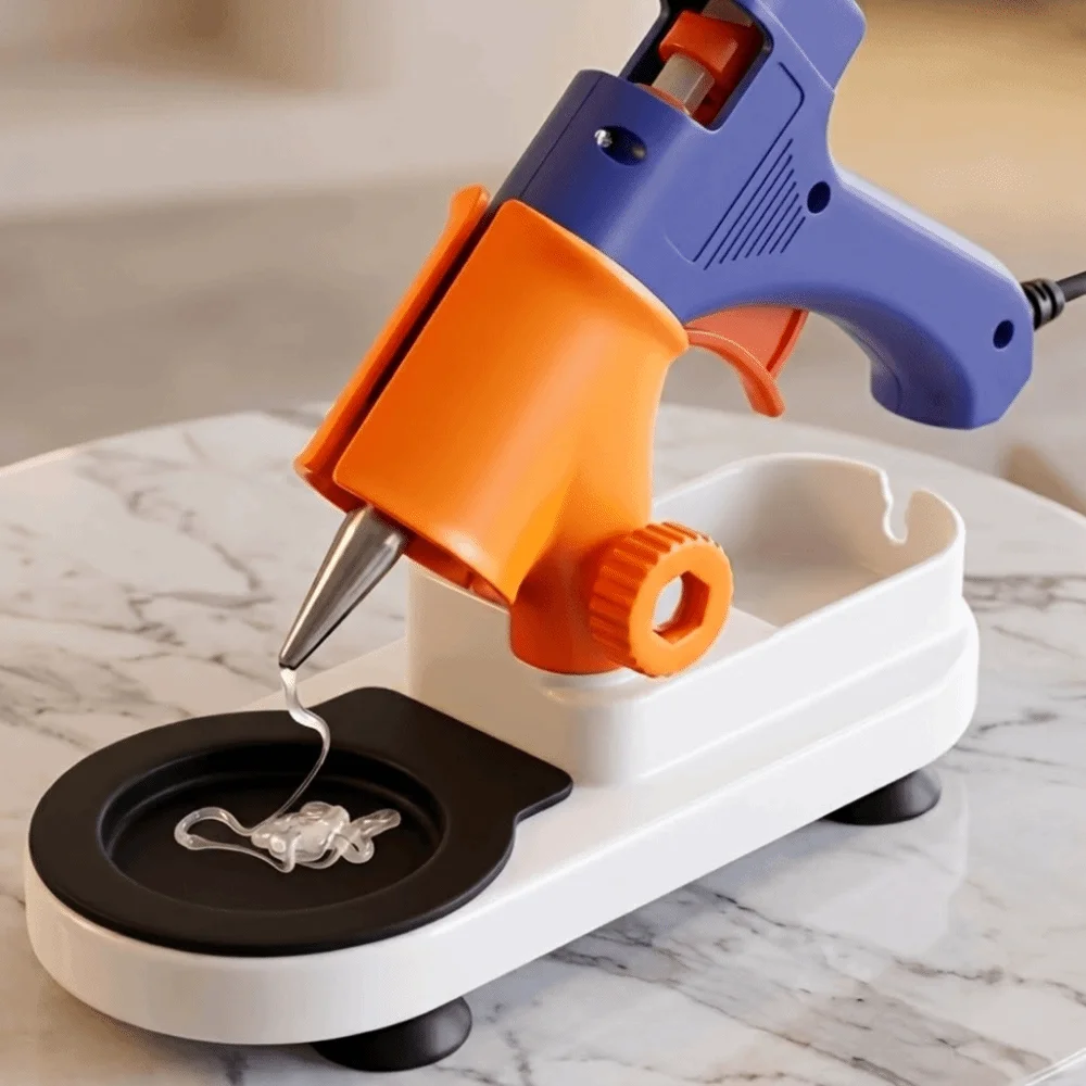 Universal Hot Glue Tool Stand Multi-functional Heat Resistant Hot Glue Rack with Drip Tray Anti-Slip Hot Glue Organizer