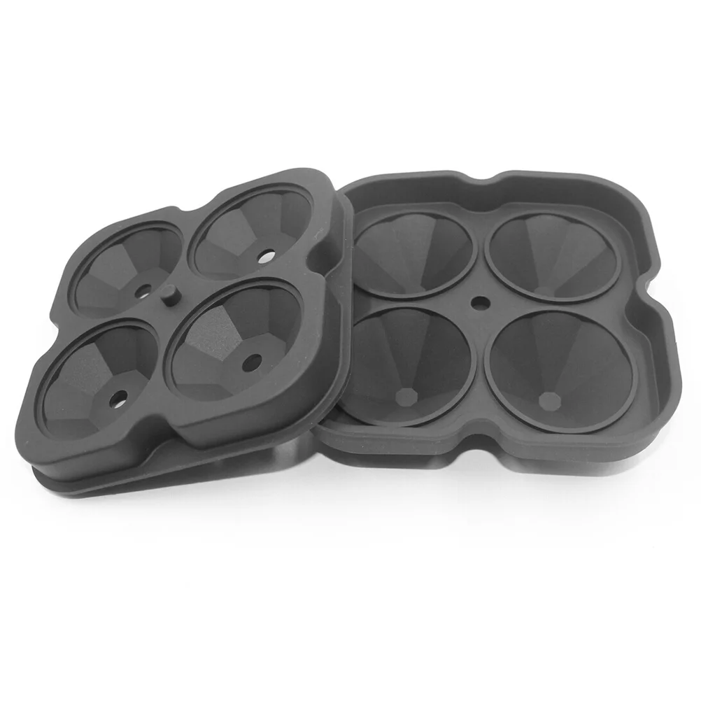 

4 Cavity Diamond Shape Ice Cube Mold Recyclable Silicone Chocolate Candy Cake Baking Mold Non Stick Kitchen