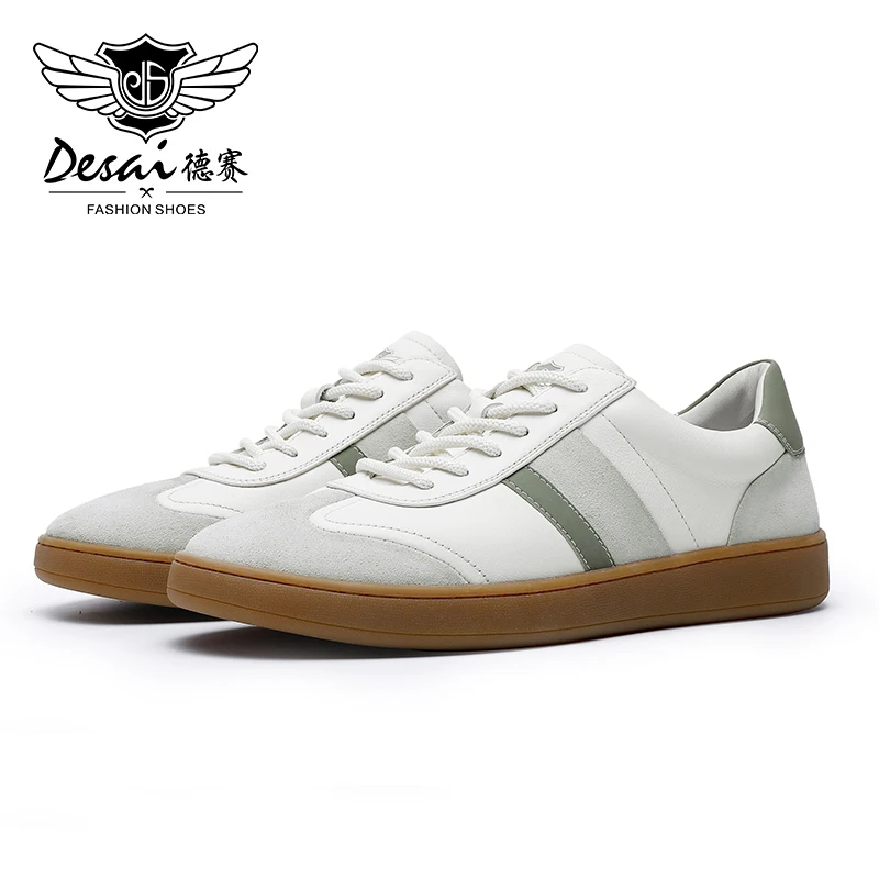 DESAI Men Casual Shoes Genuine Leather Male Sneakers Summer Breathable 2023 New Design Fashion Trainer