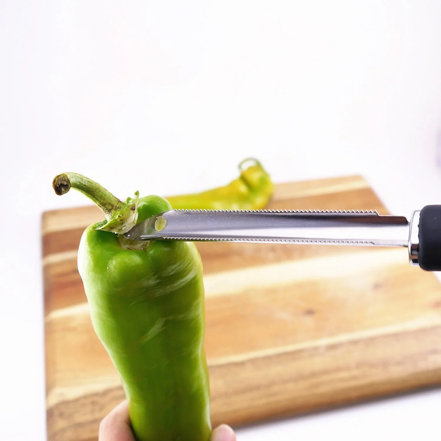 Home Portable Chili Pepper Corer Stainless Steel Zucchini Courgette Cucumber Corers Special Kitchen Gadgets with Serrated Edge